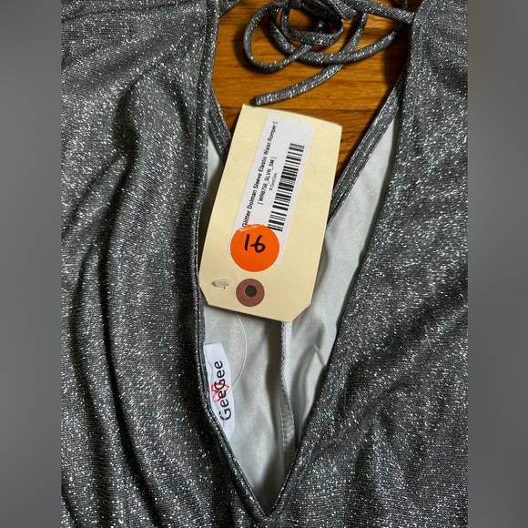 GeeGee Silver Glitter Romper - Picture 3 of 3